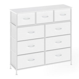 Ledrem 9-Drawer Chest, Fabric Baskets, Anti-Tip, White, 30X98.8Cm - thumbnail 2