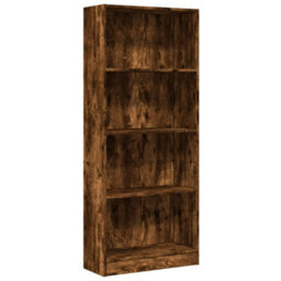Berkfield Versatile Bookcase Smoked Oak 60X24X143 Cm Engineered Wood - thumbnail 1