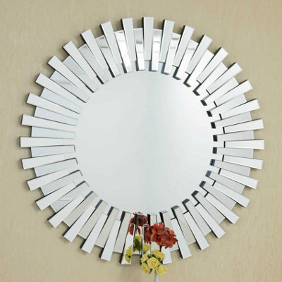 Mirroroutlet Sunburst All Glass Stylised Decorative Mirror 120 X 120 - image 1