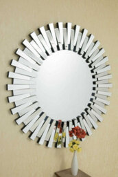 Mirroroutlet Sunburst All Glass Stylised Decorative Mirror 120 X 120 - thumbnail 2