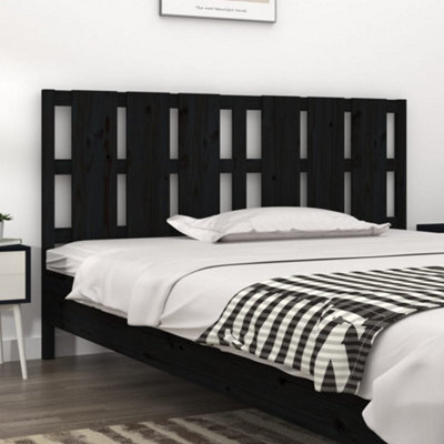Berkfield Bed Headboard Black 165.5X4X100 Cm Solid Wood Pine - image 1