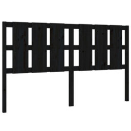 Berkfield Bed Headboard Black 165.5X4X100 Cm Solid Wood Pine - thumbnail 2