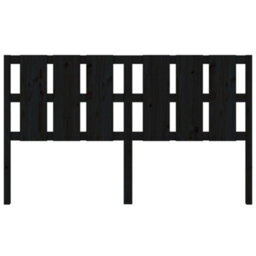 Berkfield Bed Headboard Black 165.5X4X100 Cm Solid Wood Pine - thumbnail 4