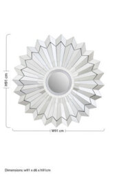 Orsina Flower Shaped Wall Mirror, Art Deco Style Round Statement Mirror For Living Room, Bedroom Or Hallway - thumbnail 5