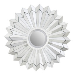 Orsina Flower Shaped Wall Mirror, Art Deco Style Round Statement Mirror For Living Room, Bedroom Or Hallway - thumbnail 1