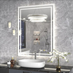 Luvodi 70 X 50Cm Led Bathroom Mirror Changing Lights Color Vanity Makeup Dimmable Antifog - thumbnail 1