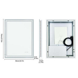 Luvodi 70 X 50Cm Led Bathroom Mirror Changing Lights Color Vanity Makeup Dimmable Antifog - thumbnail 2
