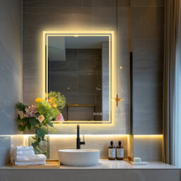 Luvodi 70 X 50Cm Led Bathroom Mirror Changing Lights Color Vanity Makeup Dimmable Antifog - thumbnail 8