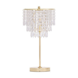First Choice Lighting Cascada Gold And Acrylic Crystal Jewelled Table Lamp