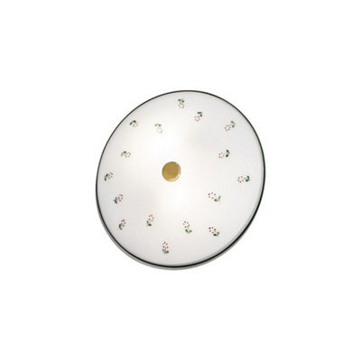 Luminosa Lighting Luminosa Nonna Cottage Style Glass Patterned Flush Ceiling Lamp Antique Brass, 2X E14 - image 1