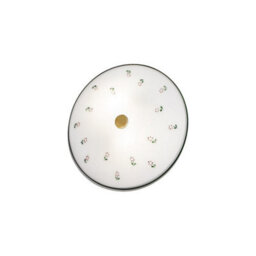 Luminosa Lighting Luminosa Nonna Cottage Style Glass Patterned Flush Ceiling Lamp Antique Brass, 2X E14 - thumbnail 1