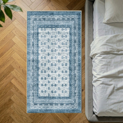 Decoranddecor Rug, Washable Rugs, Bedroom Kitchen Rugs, 80X150Cm, Non-Slip, Pet Friendly, Low Pile, Persian Rug - Nova - image 1
