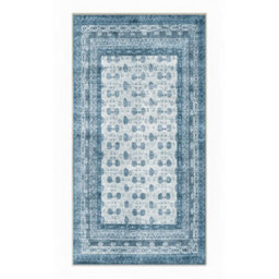 Decoranddecor Rug, Washable Rugs, Bedroom Kitchen Rugs, 80X150Cm, Non-Slip, Pet Friendly, Low Pile, Persian Rug - Nova - thumbnail 2