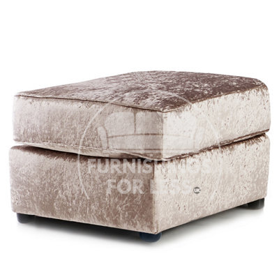 Furnishings For Less UK Crystal / Chelsea Soft Crushed Velvet Fabric Mink Footstool Sofa Accessory