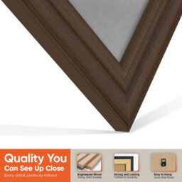 "16X16"" Walnut Classic Vinyl Record Frame With Mid Grey Mount For 12 Inch Lp Disc - Ak Frames" - thumbnail 3