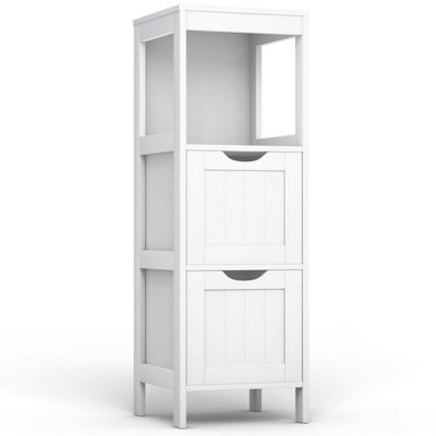 Costway Bathroom Floor Cabinet Multifunctional Side Storage Cabinet-White - image 1