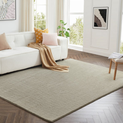 Bedlooms Beige Pashmina Rug 160X230Cm, Soft Thick Piles, Hypoallergenic Modern Area Rugs And Bedroom Rug