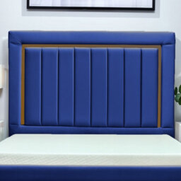 UKBEDFURNITURE Princess Blue Plush Valvet Upholstered Bed Frame Only - Slatted Base - 48 Inch Headboard - thumbnail 2