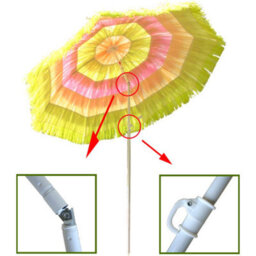 VRUC Hawaiian Parasol Outdoor Beach Patio Umbrella Uv Protection 1.6M Multi-Colour - thumbnail 5