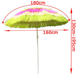 VRUC Hawaiian Parasol Outdoor Beach Patio Umbrella Uv Protection 1.6M Multi-Colour - thumbnail 6