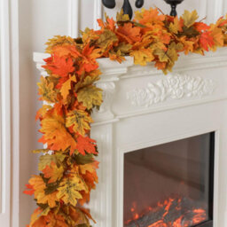 CLEFFNS 6Pcs Simulated Maple Leaf Vine 1.75M Autumn Christmas Wall Decoration Artificial Green Plants Silk Flowers For Thanksgiving Decor - thumbnail 6