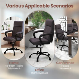 Gainoom Upholstered Brown Executive Chair Ergonomic Computer Desk Chair - thumbnail 4