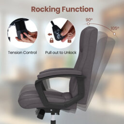 Gainoom Upholstered Brown Executive Chair Ergonomic Computer Desk Chair - thumbnail 6