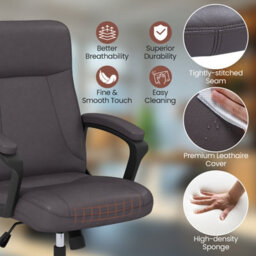 Gainoom Upholstered Brown Executive Chair Ergonomic Computer Desk Chair - thumbnail 9