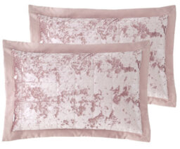 Catherine Lansfield Pillowcases Crushed Velvet Quilted 50X75Cm + Border Pack Of 2 Pillow Cases With Envelope Closure Blush Pink - thumbnail 2