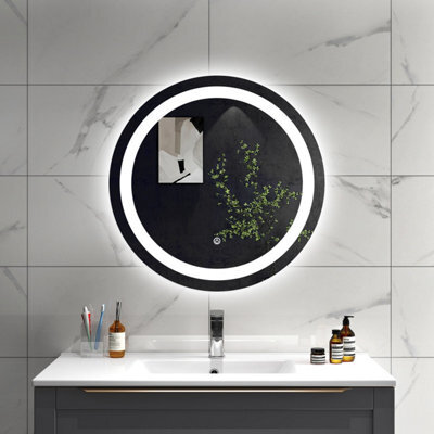 Sline 600mm Round Bathroom Led Mirror Dimmable White Colour Anti-Fog Touch Control Memory Function Type B - image 1