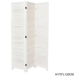 Living And Home White Wooden Folding 3 Panel Wall Privacy Screen Protector Room Divider Indoor H 170Cm X L 120Cm - thumbnail 4