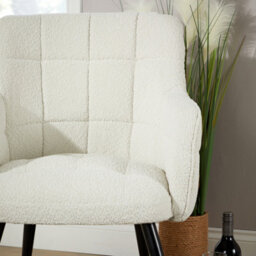 Home Source Teddy Fur Occasional Accent Armchair Cream - thumbnail 6
