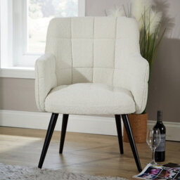 Home Source Teddy Fur Occasional Accent Armchair Cream - thumbnail 3