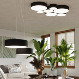 Sollux Lighting Arena Polyvinyl Chloride (Pvc) Black 3 Light Classic Pendant Ceiling Light - thumbnail 8