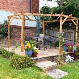 Dunster House Wooden Corner Pergola Kit 3M X 3M Utopia Diamond (W10' X D10') - thumbnail 7