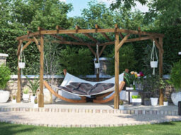 Dunster House Wooden Corner Pergola Kit 3M X 3M Utopia Diamond (W10' X D10') - thumbnail 1