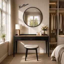 Spot On Dealz Round Black Framed Wall Mirror Modern Decorative Circle Mirror 50Cm - thumbnail 7