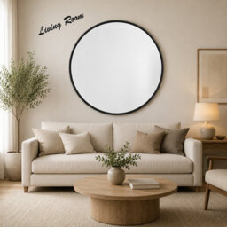 Spot On Dealz Round Black Framed Wall Mirror Modern Decorative Circle Mirror 50Cm - thumbnail 8