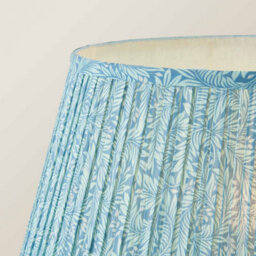 Valuelights Bobbin Leaf Printed Pleated Shade Cream Bobble Floor Lamp - thumbnail 4