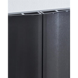 Clifton 575mm (H) X 1452mm (W) - Black Single Panel Horizontal Aluminium Radiator (Barriere) - (0.57M X 1.45M) - Depth 55mm - thumbnail 2