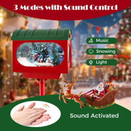 Costway 150 Cm Christmas Lamp Post Sound-Activated Street Light Snow Gglobe - thumbnail 9