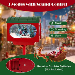 Costway 150 Cm Christmas Lamp Post Sound-Activated Street Light Snow Gglobe - thumbnail 6