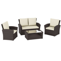 Lassic Vida Designs 4 Seater Garden Rattan Set With Outdoor Sofa, Table And Chairs, Brown - thumbnail 8