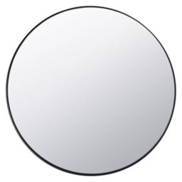 Pacific Lifestyle Round Wall Mirror Black Metal Slim Frame 100Cm Contemporary - thumbnail 2