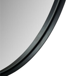 Pacific Lifestyle Round Wall Mirror Black Metal Slim Frame 100Cm Contemporary - thumbnail 8