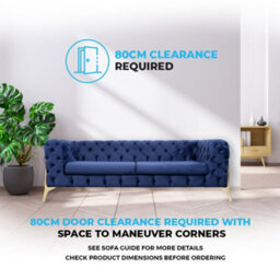 Home Detail Covent 2 Seater Sofa With Scatter Back Cushions, Navy Blue Velvet - thumbnail 8