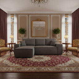 Malaga L Shaped Mdf Corner Sofa Bed With Storage Dl Pull Out Seat Loose Back Cushions 279X94X181 Grey Left - thumbnail 2