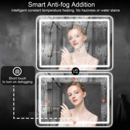 Illuminated Led Bathroom Mirror With Demister Pad Wall Mounted Dimmable Led Bathroom Mirror, 500X700mm - thumbnail 5