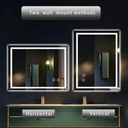 Illuminated Led Bathroom Mirror With Demister Pad Wall Mounted Dimmable Led Bathroom Mirror, 500X700mm - thumbnail 1