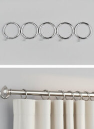 Homeelabador 45mm Extra Large Silver Colour Pole Curtain Rings With Eyelet - Pack Of 24 - thumbnail 2